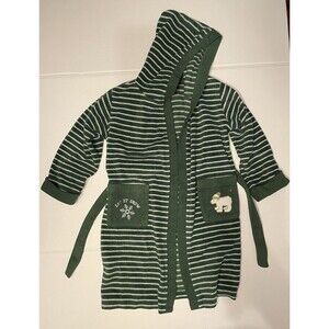 The Children’s Place Boys Green And White Striped Robe Size M